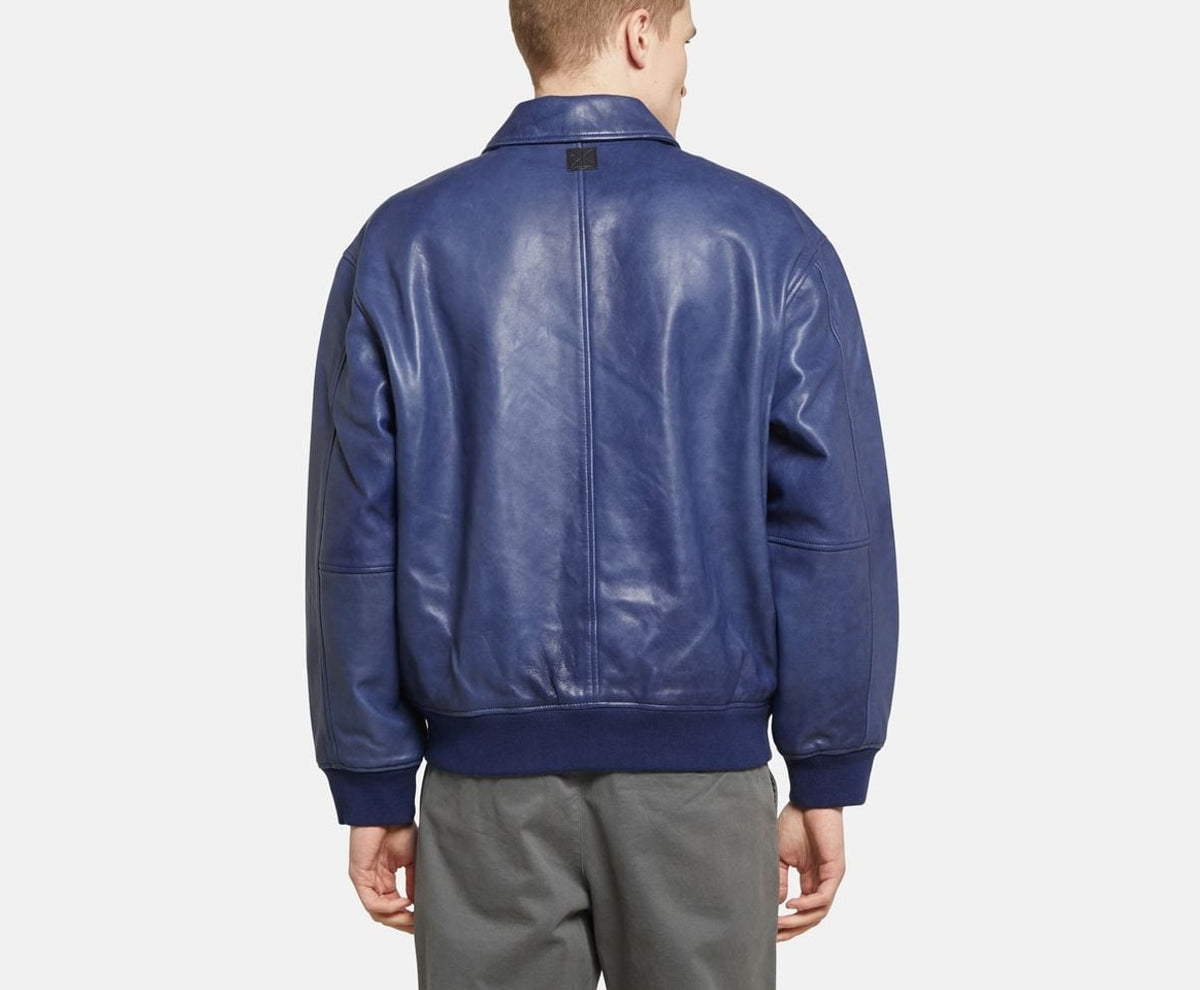 Calvin Klein Leather blouson Blue – Bekleidung – Foto 4 von 6