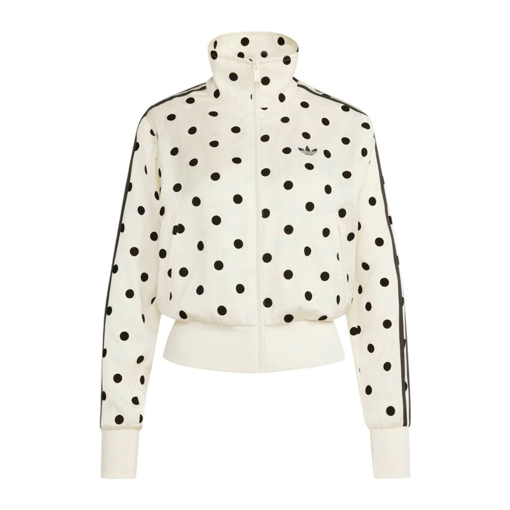 adidas Women's Satin Polka Dots TT Track Jacket Off White