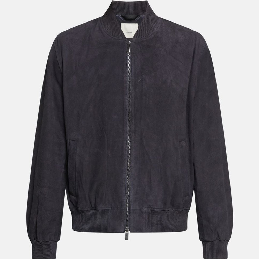 Calvin Klein Leather blouson Blue – Bekleidung, blau