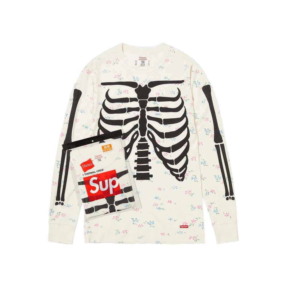 Supreme x Hanes Bones Thermal Crew (1 Pack) Floral – kleding
