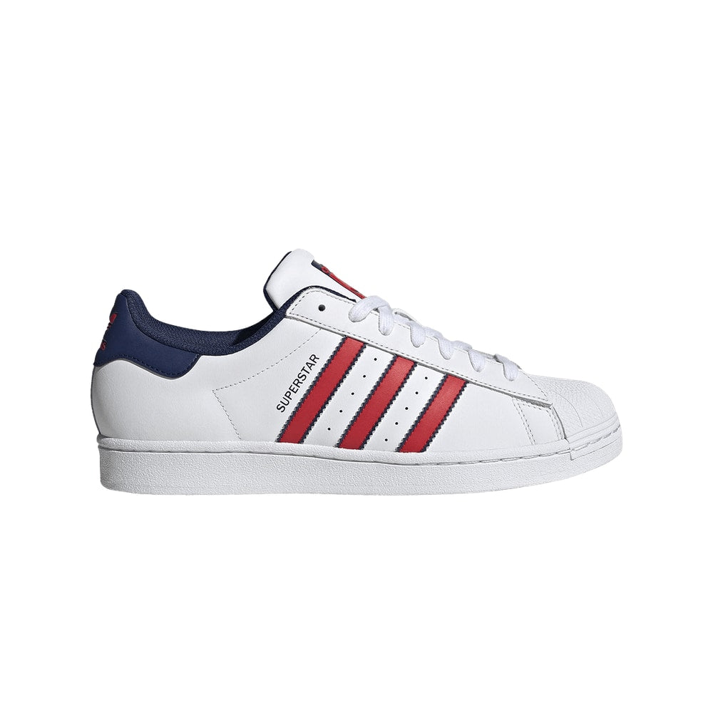 Adidas Superstar White Scarlet Dark Blue – sko, blå
