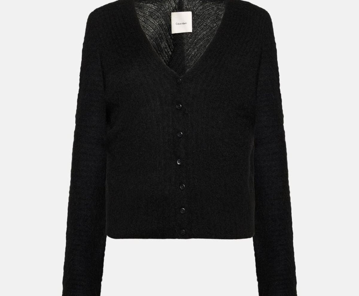 Calvin Klein Wool-blend cardigan Black – kläder, svart