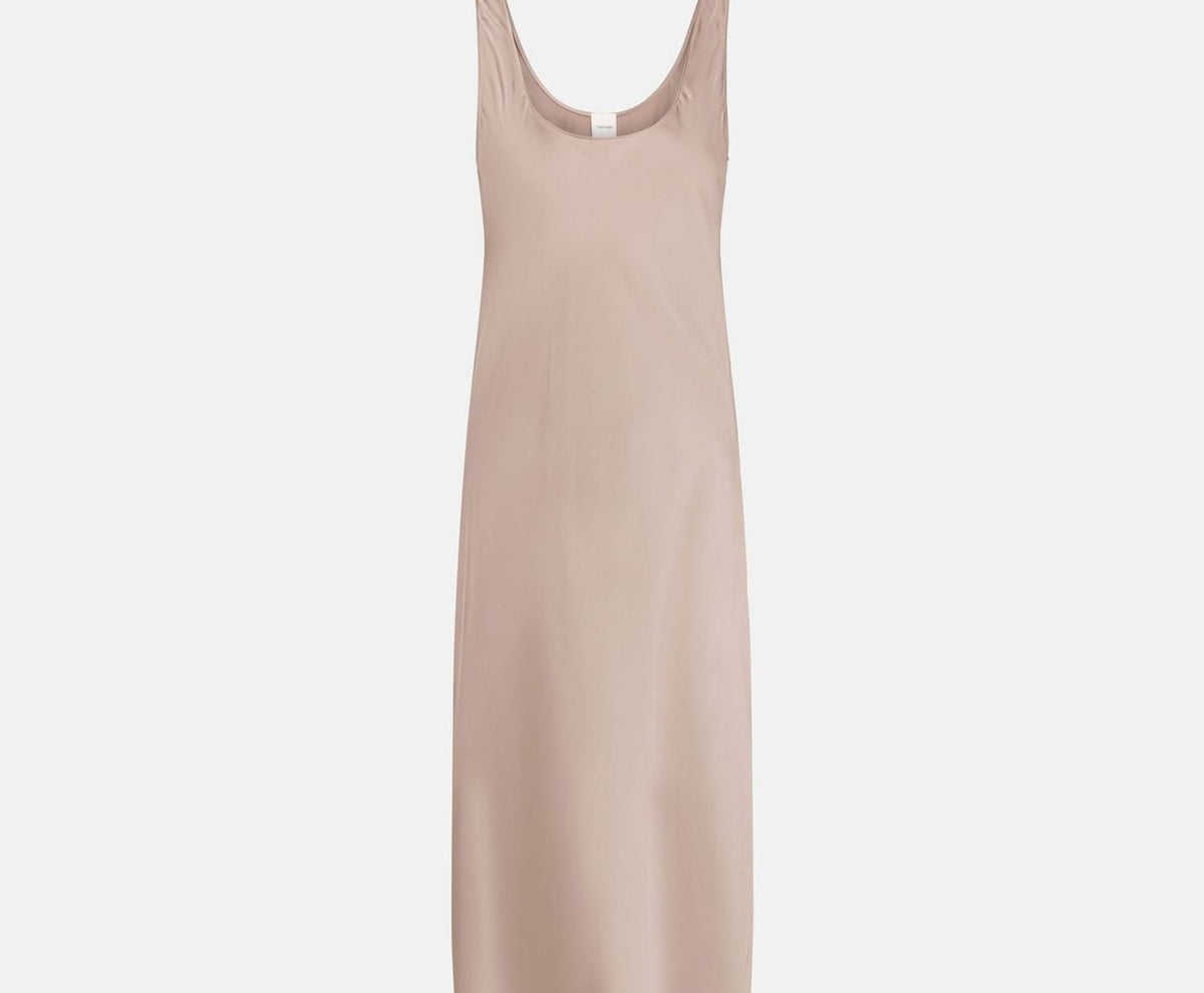 Calvin Klein Satin dress Hero Greige – tøj