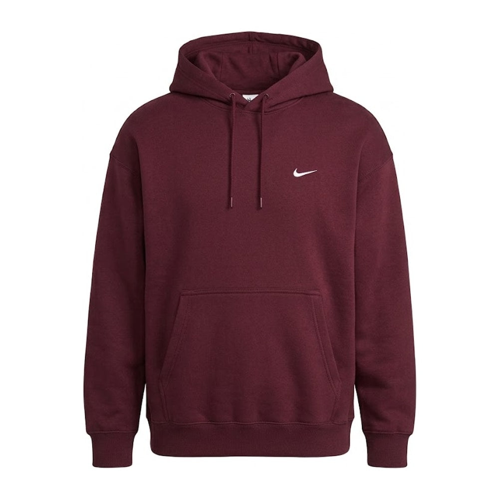 Nike Solo Swoosh Men's Pullover Hoodie Burgundy Crush – sudadera