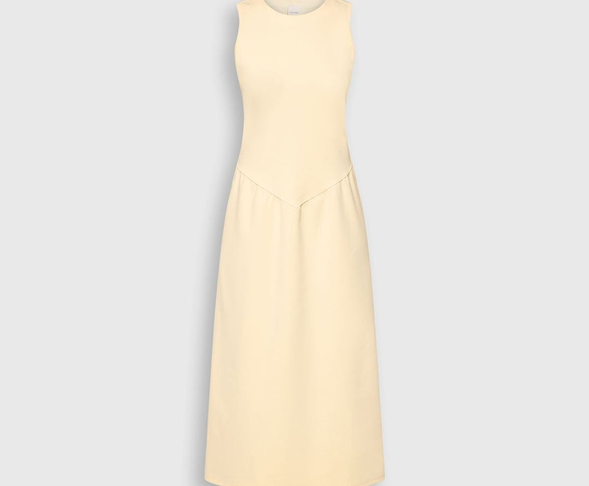 Calvin Klein Midi dress Light Yellow – Bekleidung