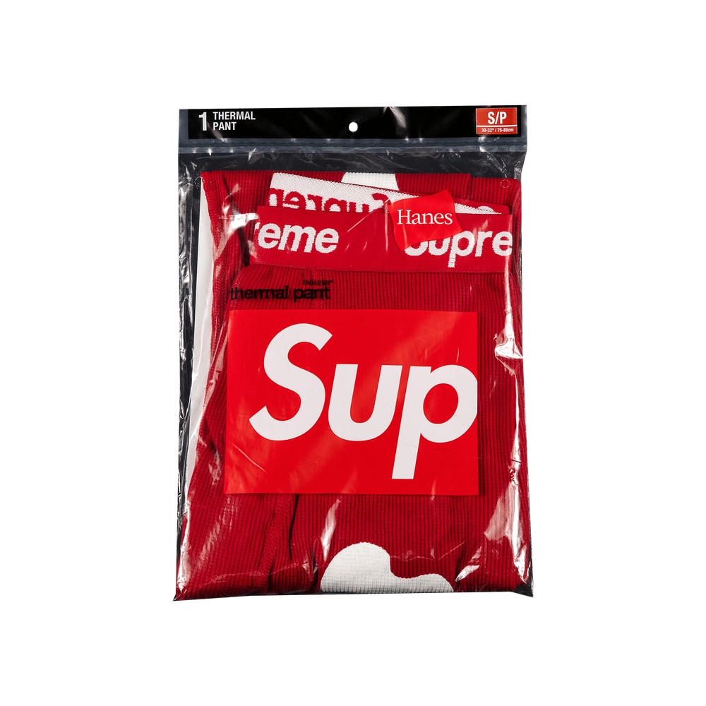 Supreme x Hanes Bones Thermal Pant (1 Pack) Red – broek