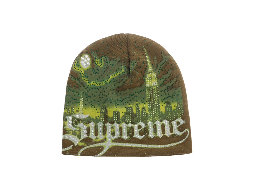 Supreme Cityscape Beanie Green – čepice