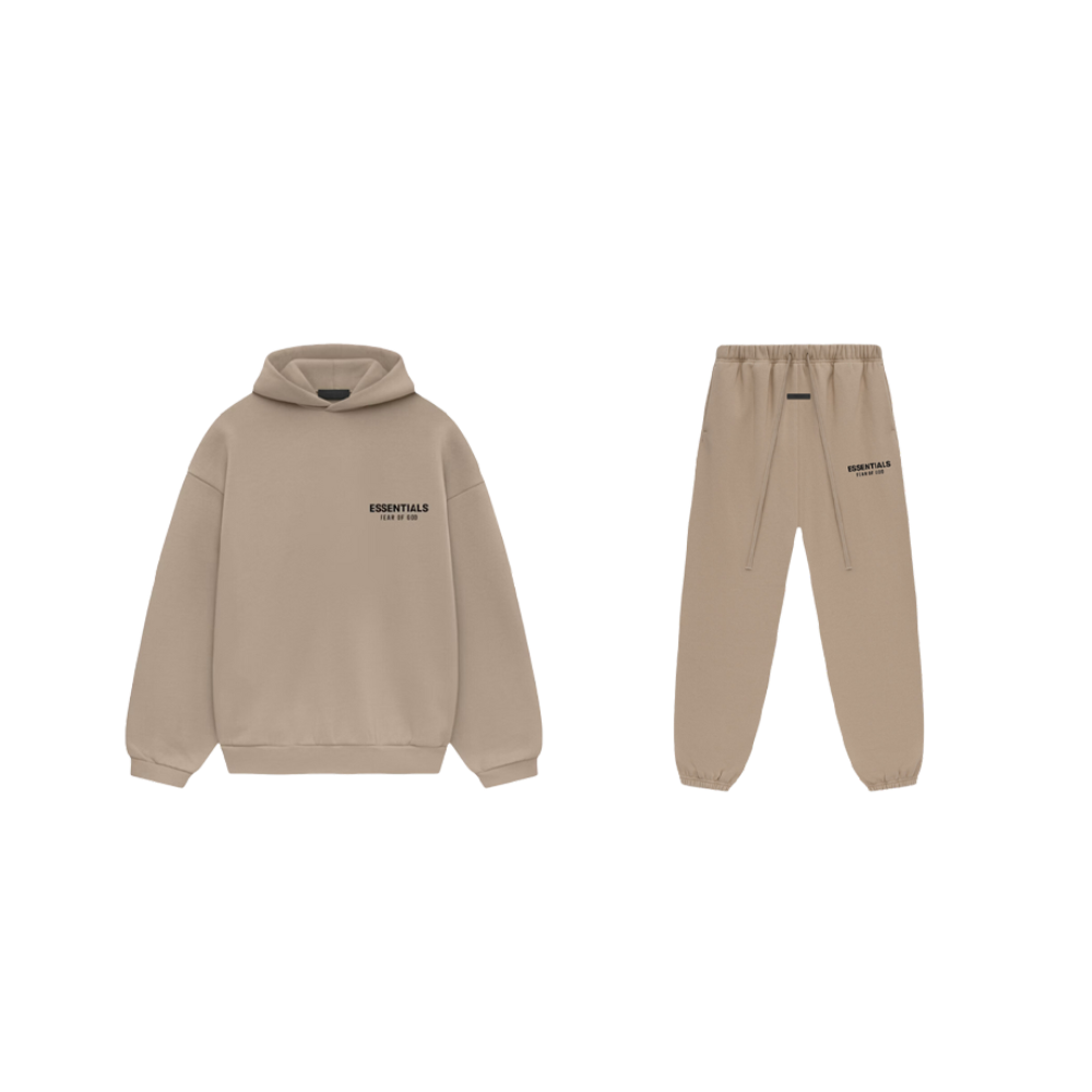 Fear of God Essentials S24 Desert Sand Hoodie + S24 Sweatpants Sand SET
