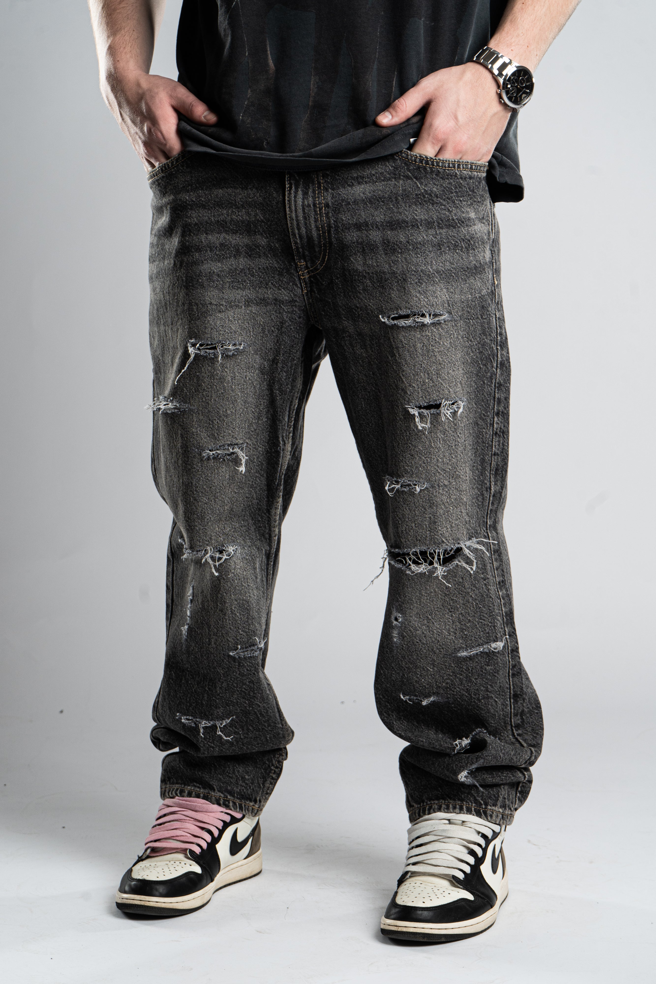 Custom Basic Distressed Jeans-Kalhoty-Custompantsprg-pikastore.cz