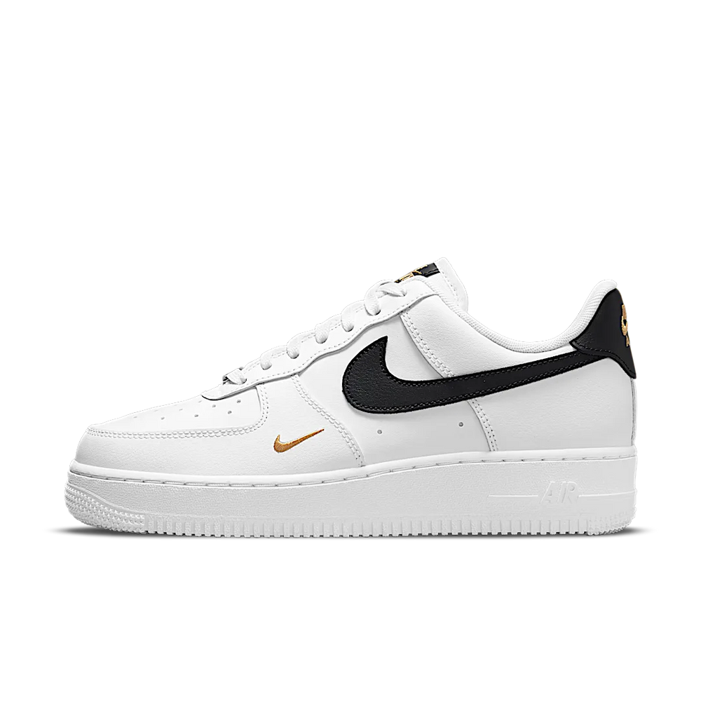 Nike Air Force 1 Low '07 Essential White Black Gold Mini Swoosh (Women's)-sneakers-Nike-pikastore.cz