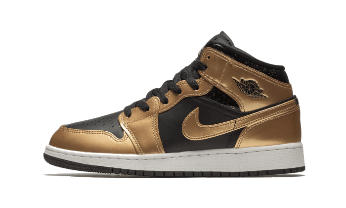 Nike Air Jordan 1 Mid SE GS Metallic Gold Black-Air Jordan-pikastore.cz