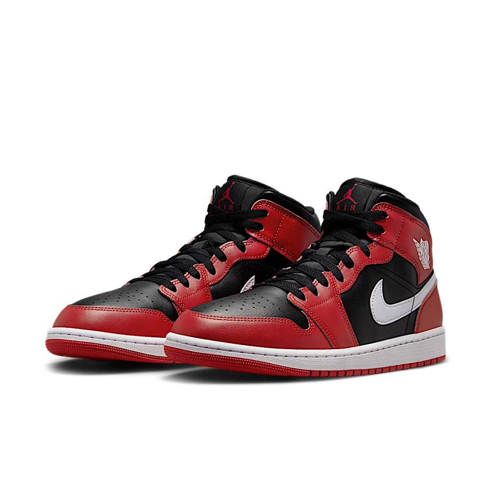 Nike Air Jordan 1 Mid GS Gym Red Black White-Air Jordan-pikastore.cz