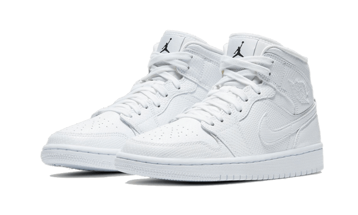 Nike Air Jordan 1 Mid White Snakeskin (Women's)-sneakers-Air Jordan-pikastore.cz