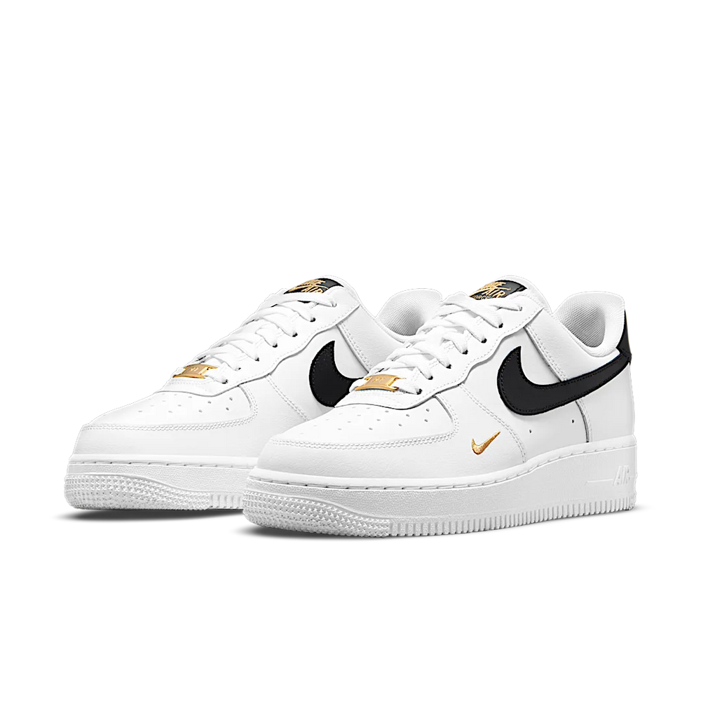 Nike Air Force 1 Low '07 Essential White Black Gold Mini Swoosh (Women's)-sneakers-Nike-pikastore.cz
