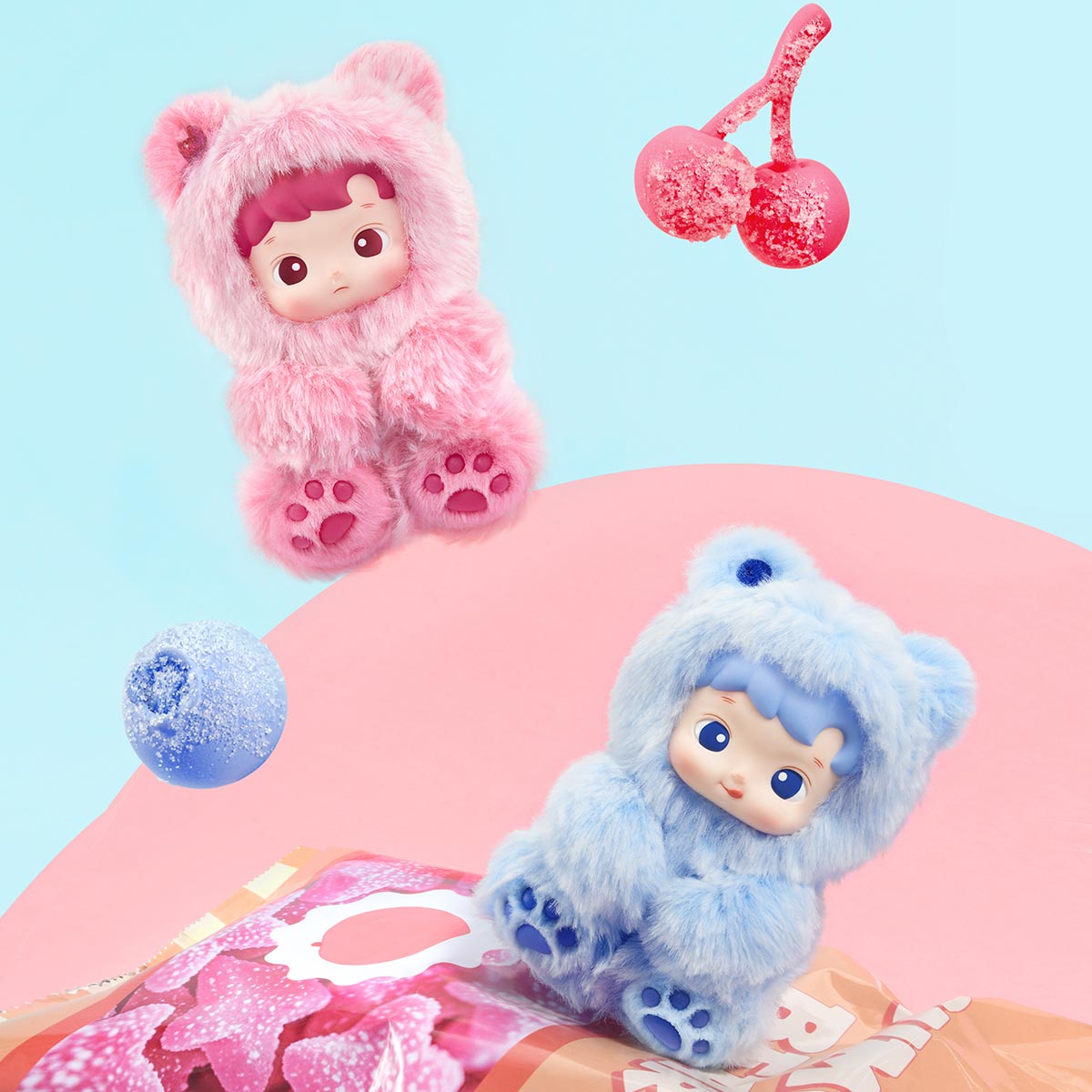 Labubu Pop Mart HACIPUPU Gummy Bear Series Vinyl Plush Pendant Sealed Case (6 Blind Box)-Labubu-pikastore.cz