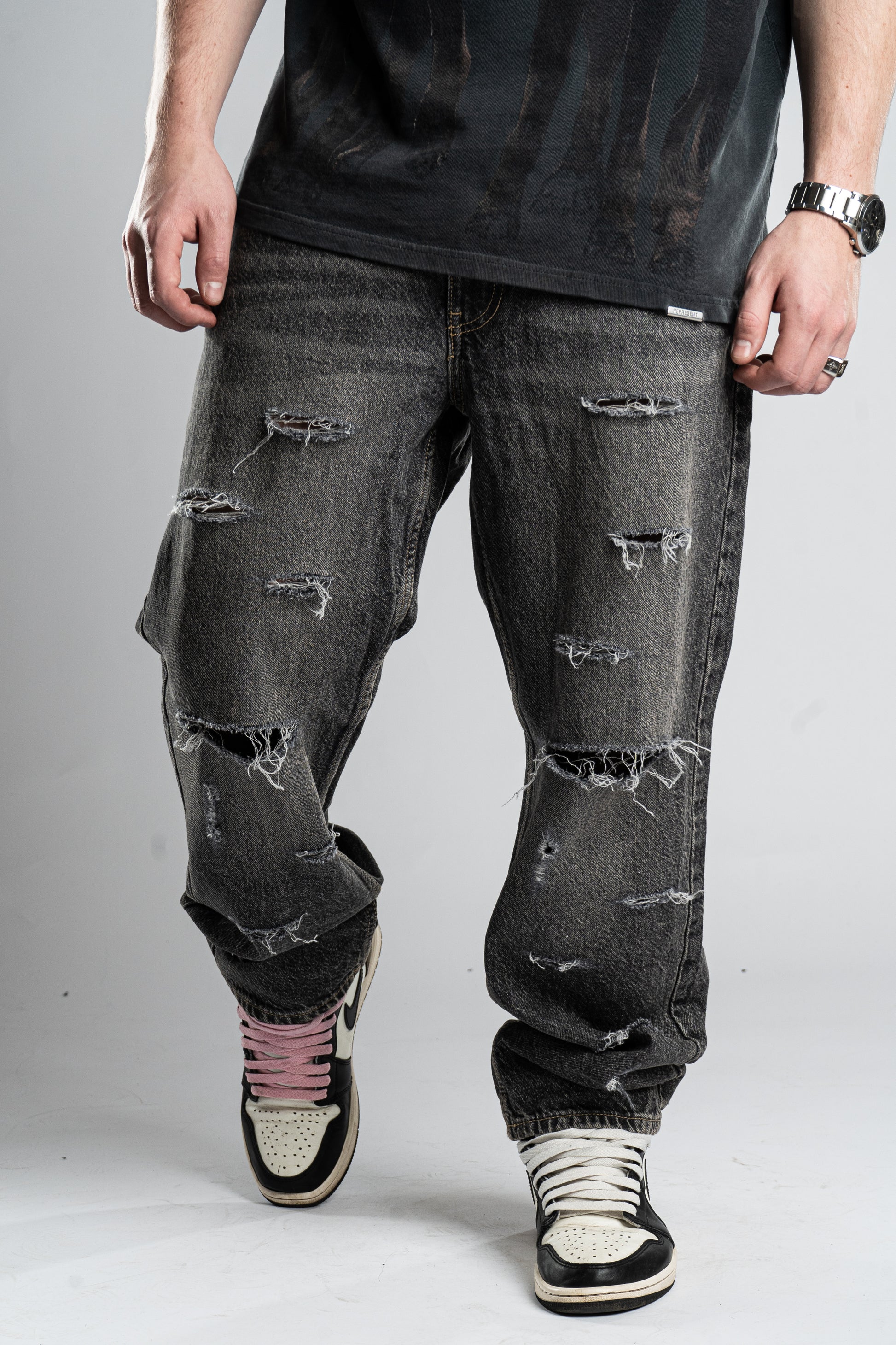Custom Basic Distressed Jeans-Kalhoty-Custompantsprg-pikastore.cz