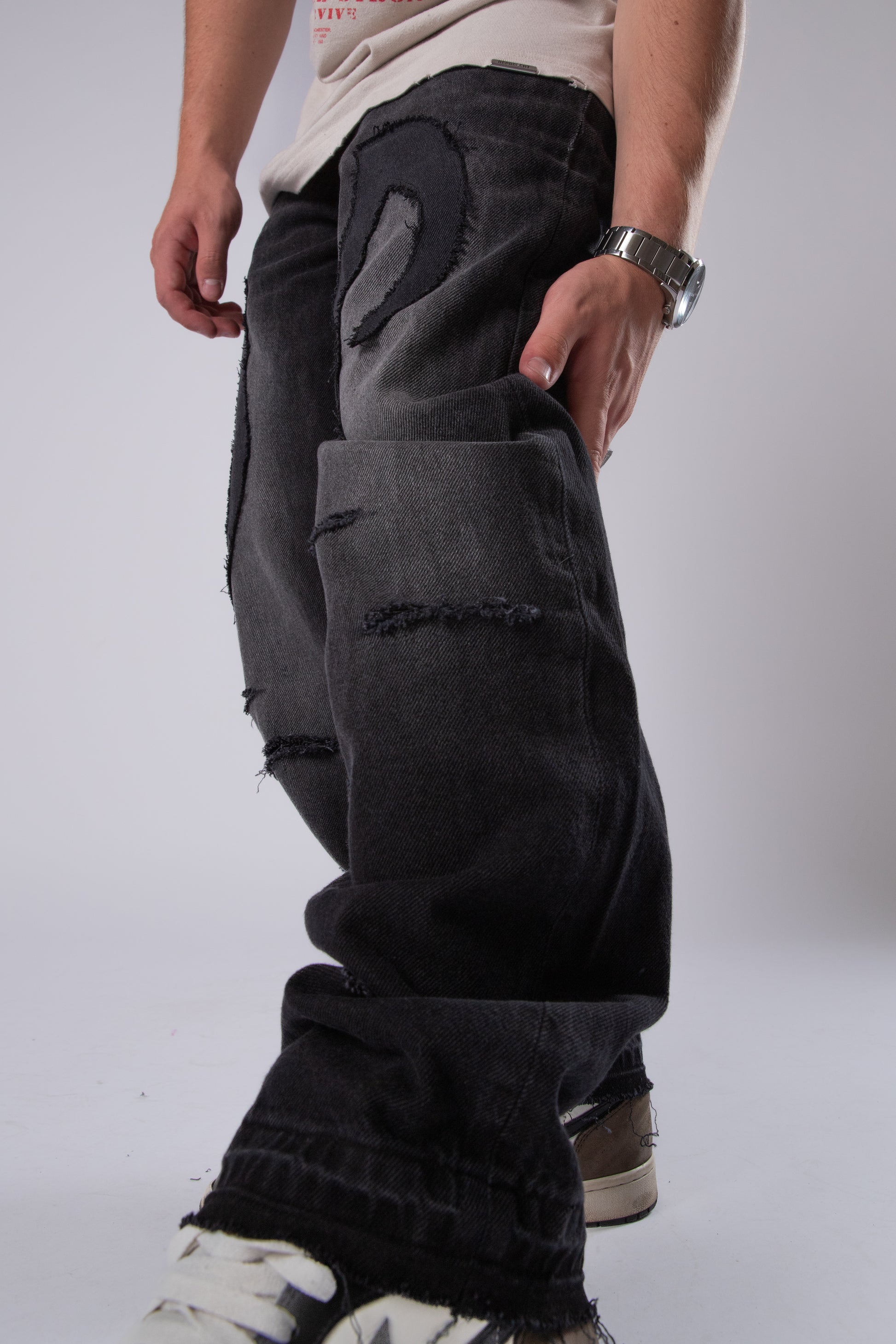 Custom Distressed Tribal Jeans-Kalhoty-Custompantsprg-pikastore.cz