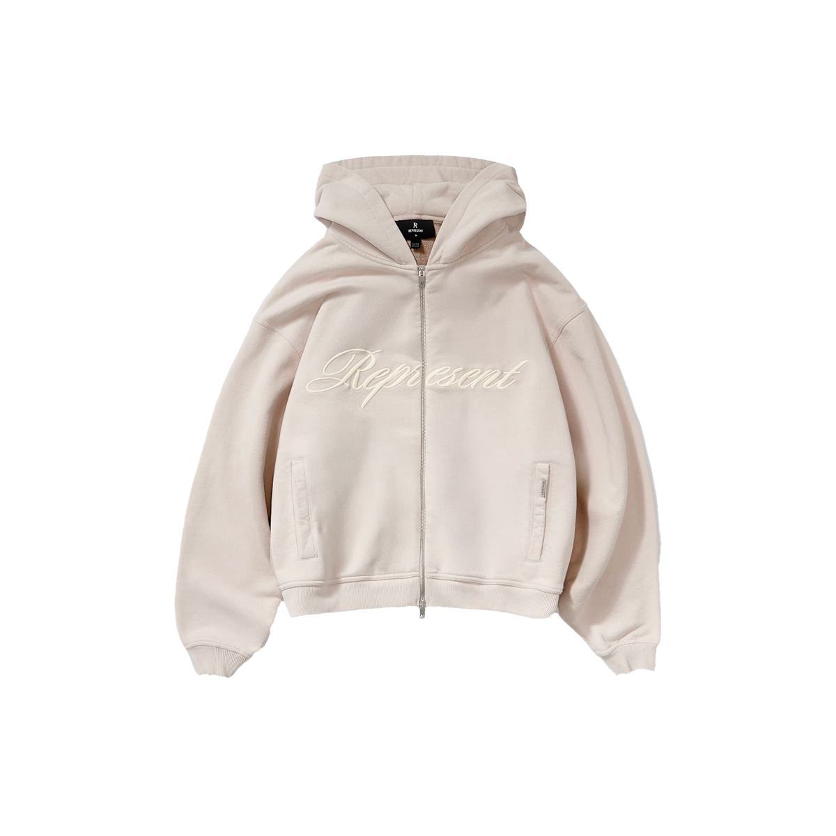 Represent Script Logo Zip Hoodie Concrete-Represent-pikastore.cz
