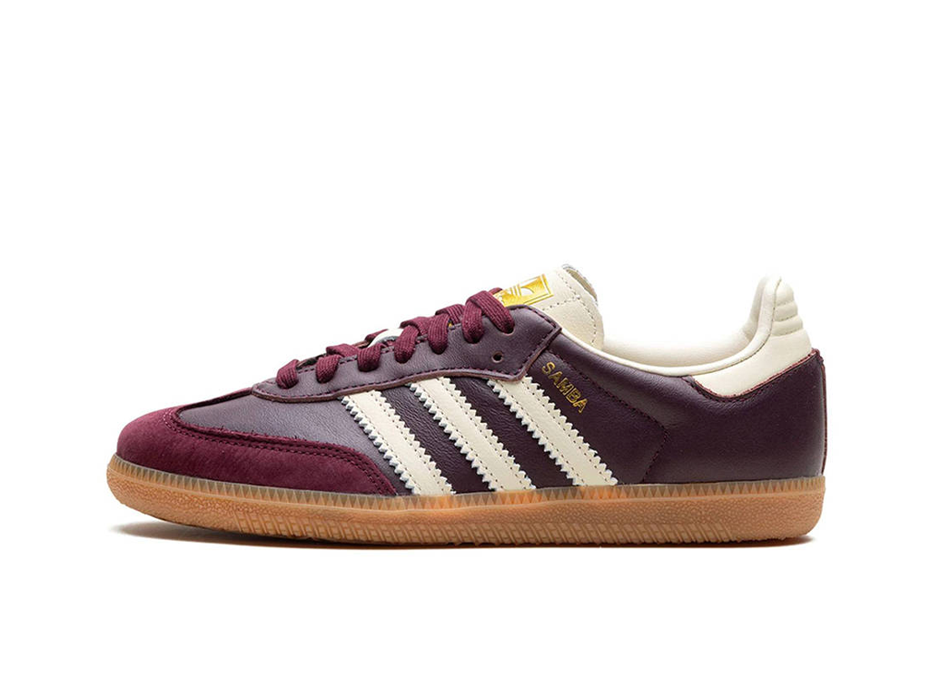 Adidas Samba OG Maroon Gold Metallic (Women's)-sneakers-Adidas-pikastore.cz