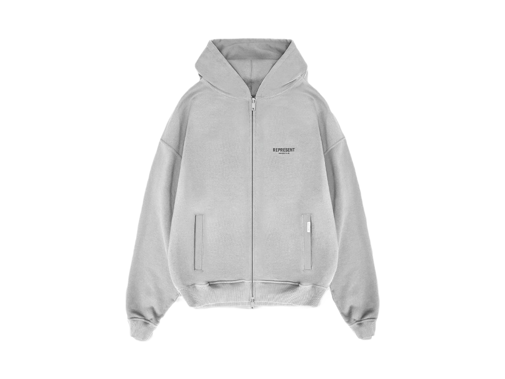 Represent Owners Club Zip-Up Ash Grey Hoodie