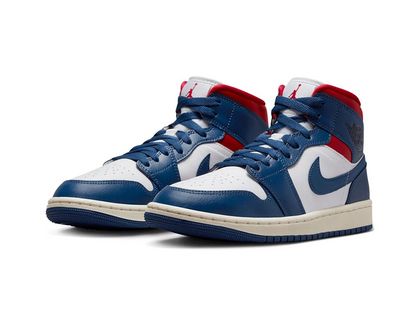 Nike Jordan 1 Mid French Blue Gym Red (Women's)