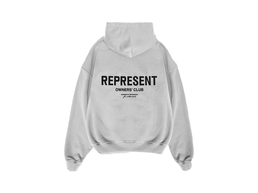 Represent Owners Club Zip-Up Ash Grey Hoodie