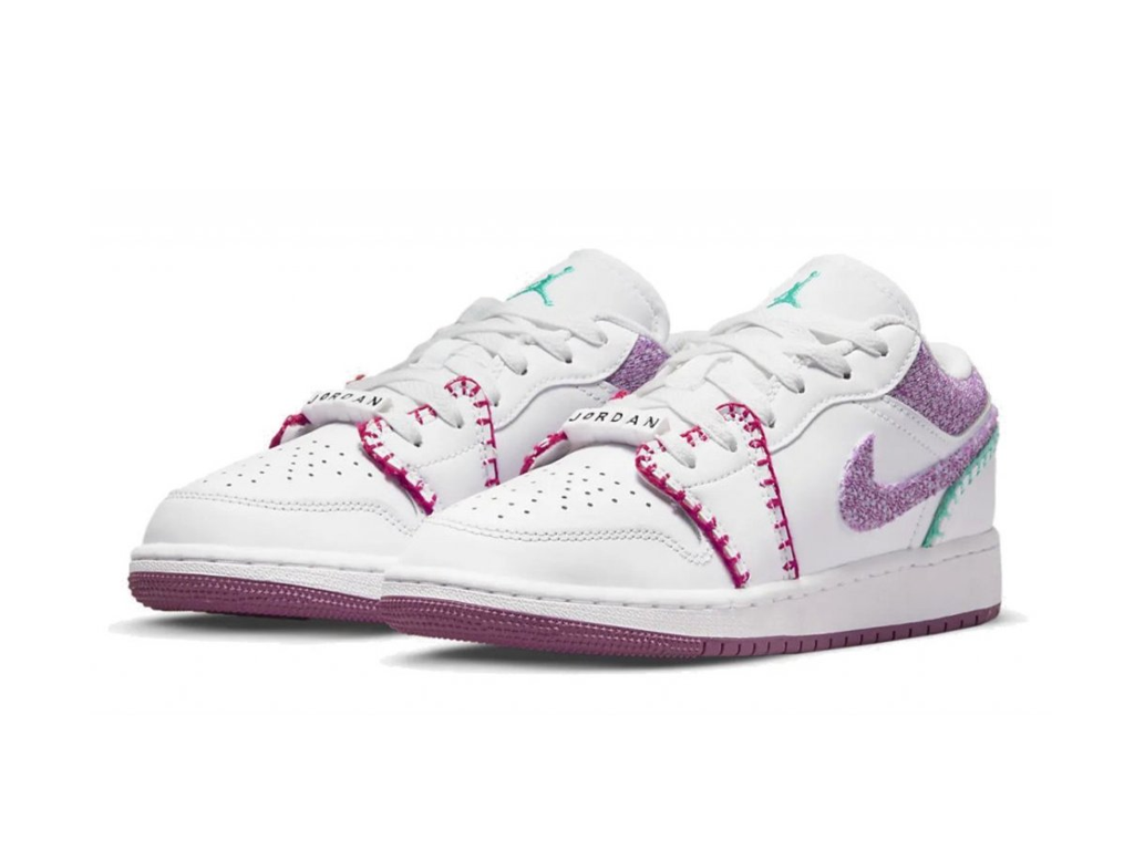 Jordan 1 Low White Light Bordeaux (GS)