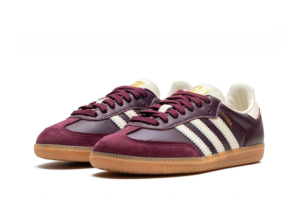 Adidas Samba OG Maroon Gold Metallic (Women's)-sneakers-Adidas-pikastore.cz