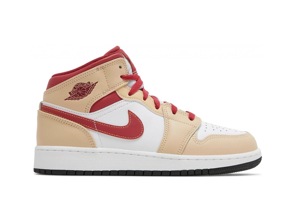 Nike Jordan 1 Mid Light Curry Cardinal (GS)-sneakers-Air Jordan-pikastore.cz