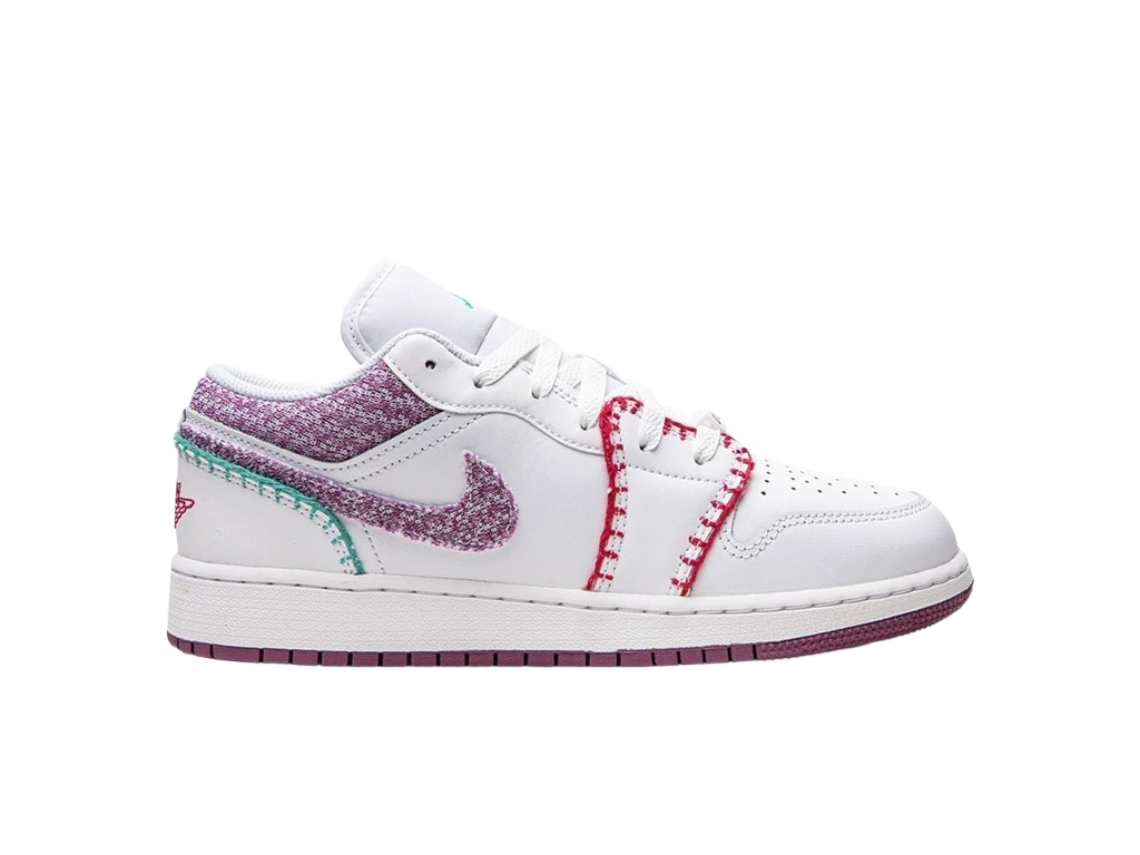 Nike Air Jordan 1 Low White Light Bordeuax (GS)-sneakers-Air Jordan-pikastore.cz