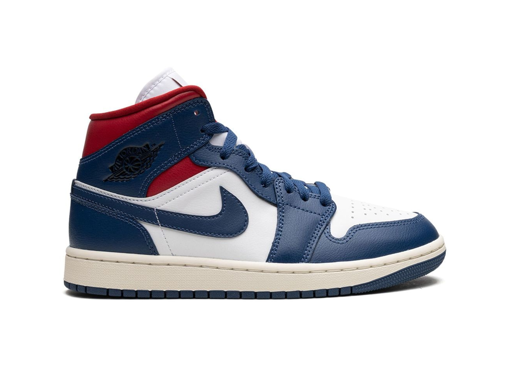 Nike Jordan 1 Mid French Blue Gym Red (Women's)