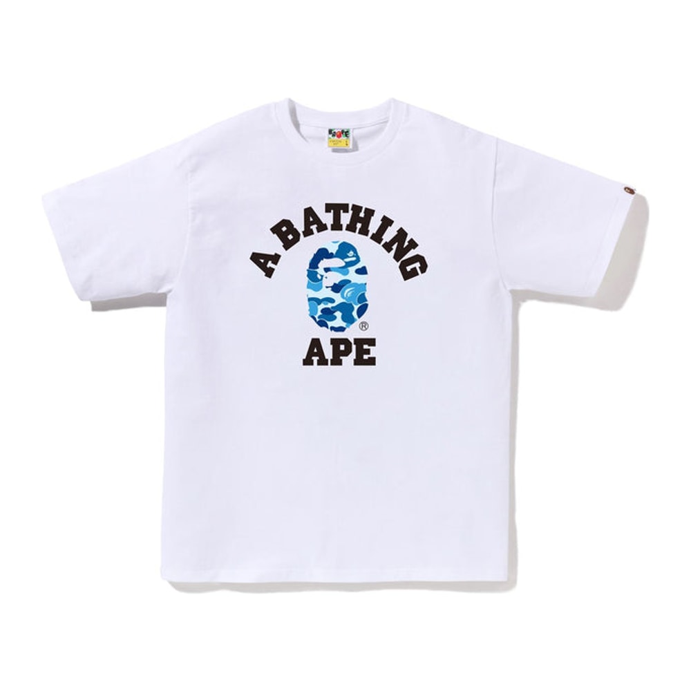 Bape ABC Camo College Tee White/Blue – tričko