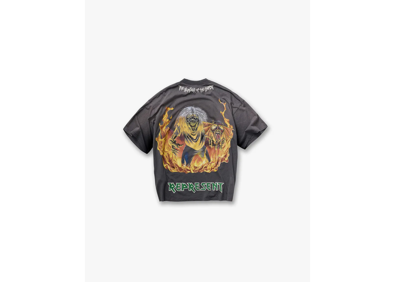 Represent X Iron Maiden Number Of Beast T-Shirt Sunfade Grey-Represent-pikastore.cz