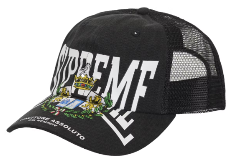 Supreme Crest Mesh Back 6-Panel Black-Supreme-pikastore.cz