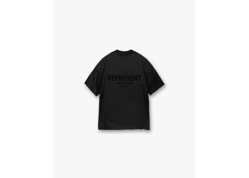 Represent Owners Club Flocked T-Shirt Black-Represent-pikastore.cz