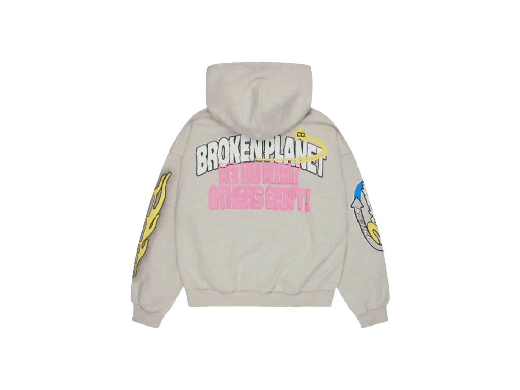 Broken Planet The Planet Is Your Zip Up Hoodie Ash Heather Grey-Broken Planet-pikastore.cz