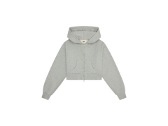 Broken Planet Women's Basics Cropped Zip-Up Hoodie Heather Grey