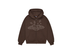 Broken Planet Zip Up Hoodie Chocolate Brown