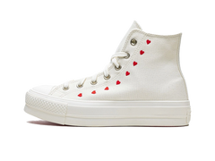 Converse Wmns Chuck Taylor All Star Lift Platform High Embroidered Hearts - White