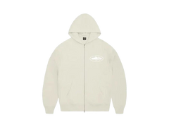 Corteiz Island Puff Print Zip Hoodie Off White