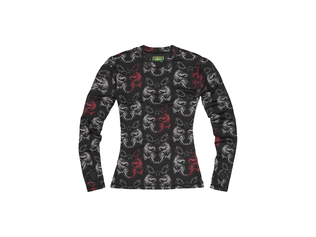 Corteiz Tiger Mesh Long-Sleeve Black-Corteiz-pikastore.cz