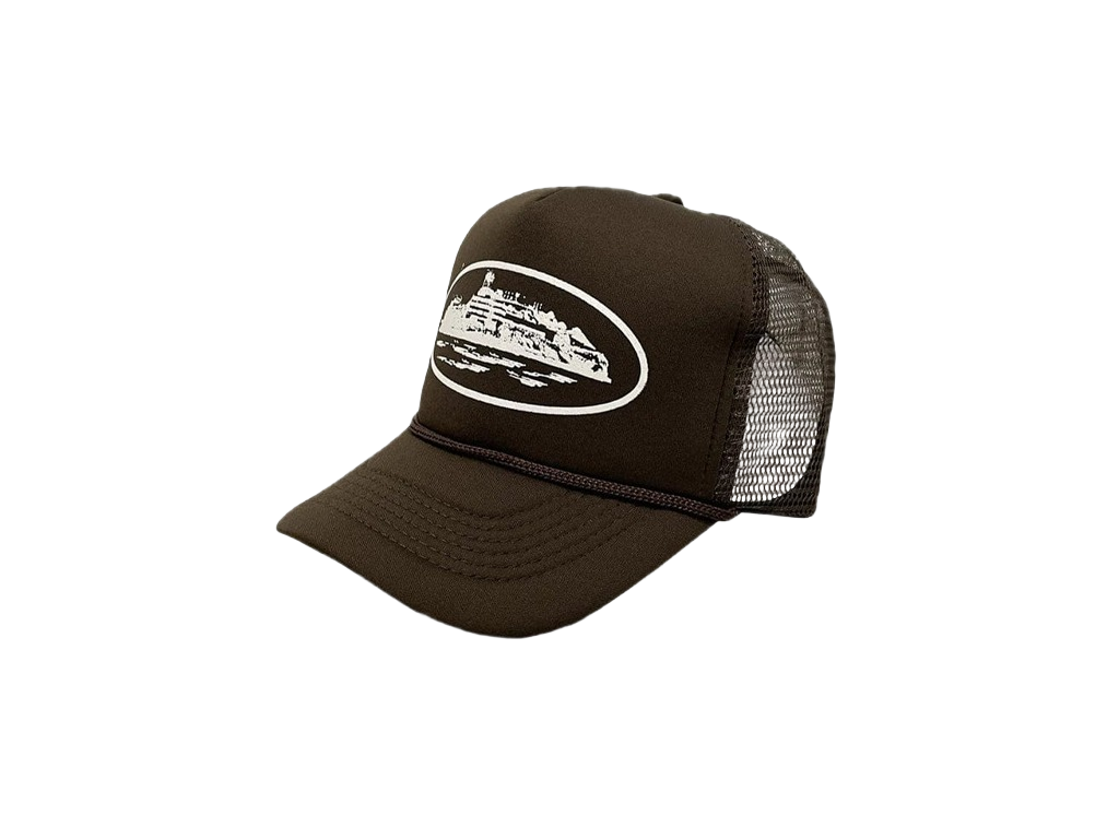 Corteiz Alcatraz Trucker Hat Brown-Corteiz-pikastore.cz