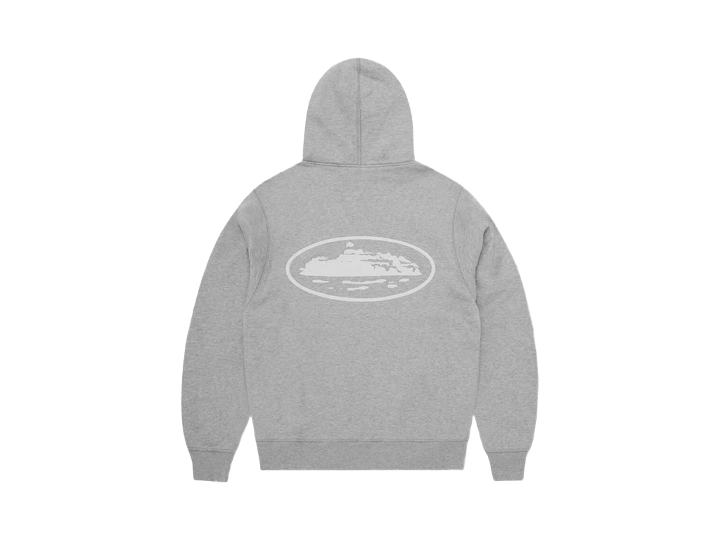 Corteiz Island Puff Print Zip Hoodie Heather Grey-Corteiz-pikastore.cz