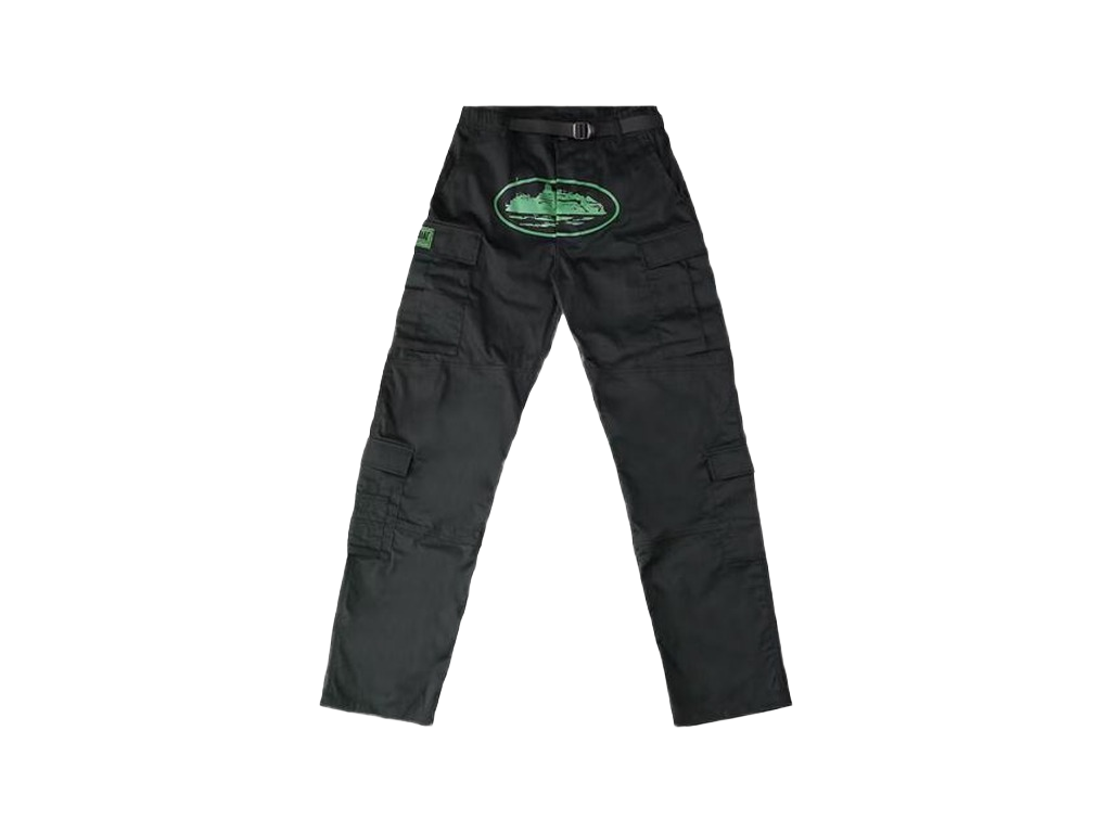 Corteiz Mula Guerillaz Cargos Black/Green-Corteiz-pikastore.cz