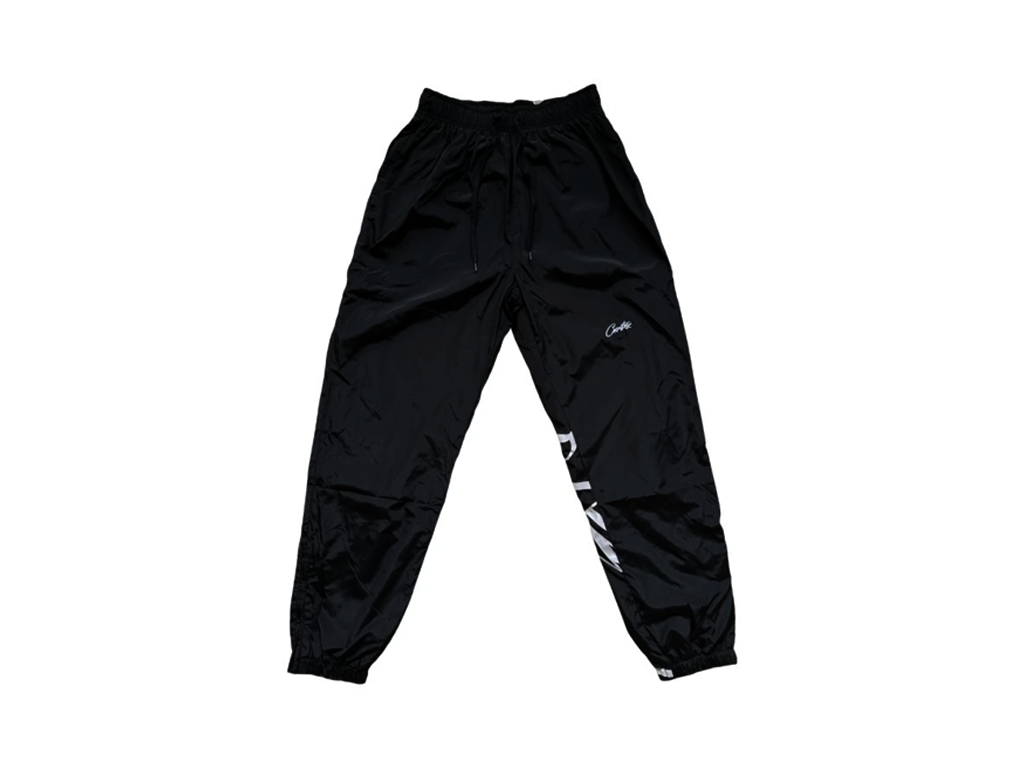 Corteiz Nylon Track Pant V2 Black White-Corteiz-pikastore.cz