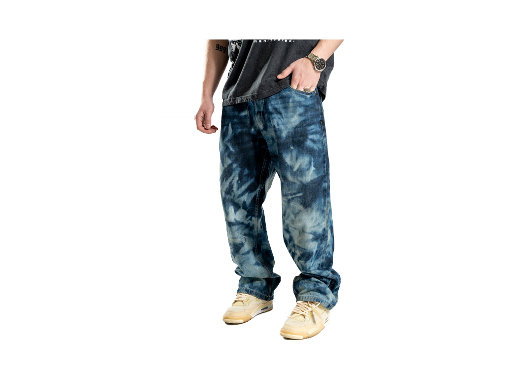 Custom Blue Bleached Jeans-Kalhoty-Custompantsprg-pikastore.cz