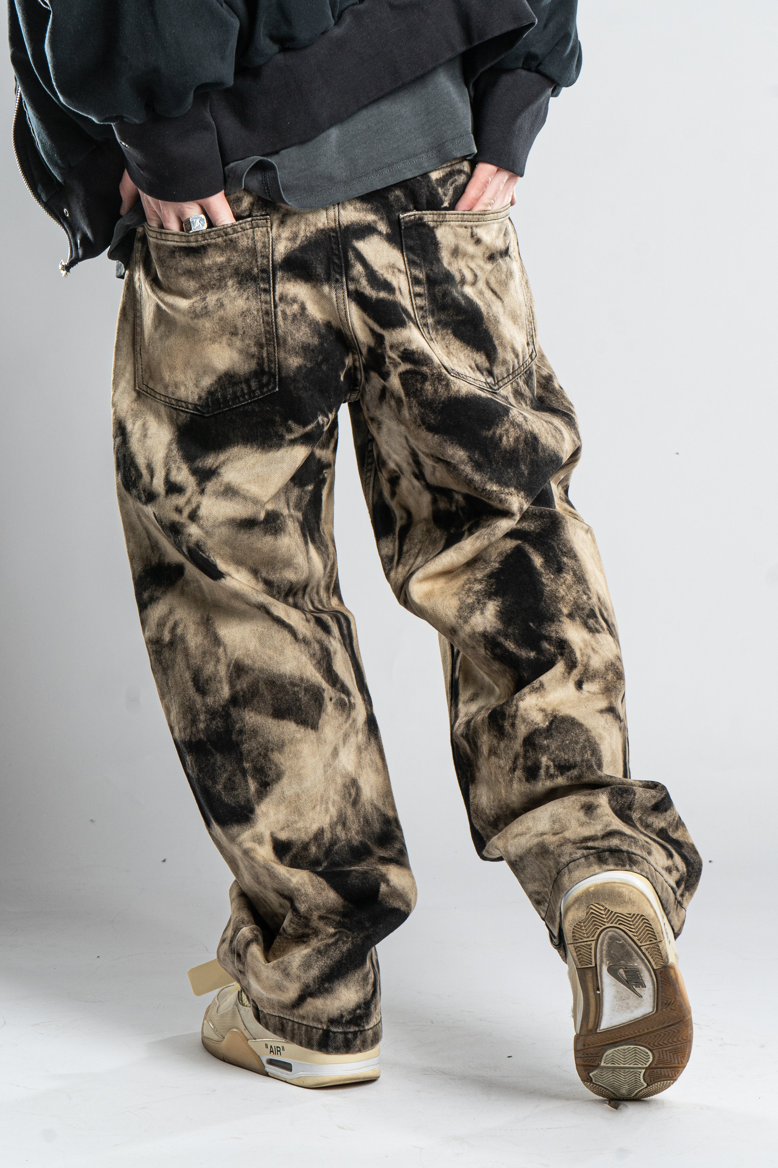 Custom Bleached Black Jeans-Kalhoty-Custompantsprg-pikastore.cz