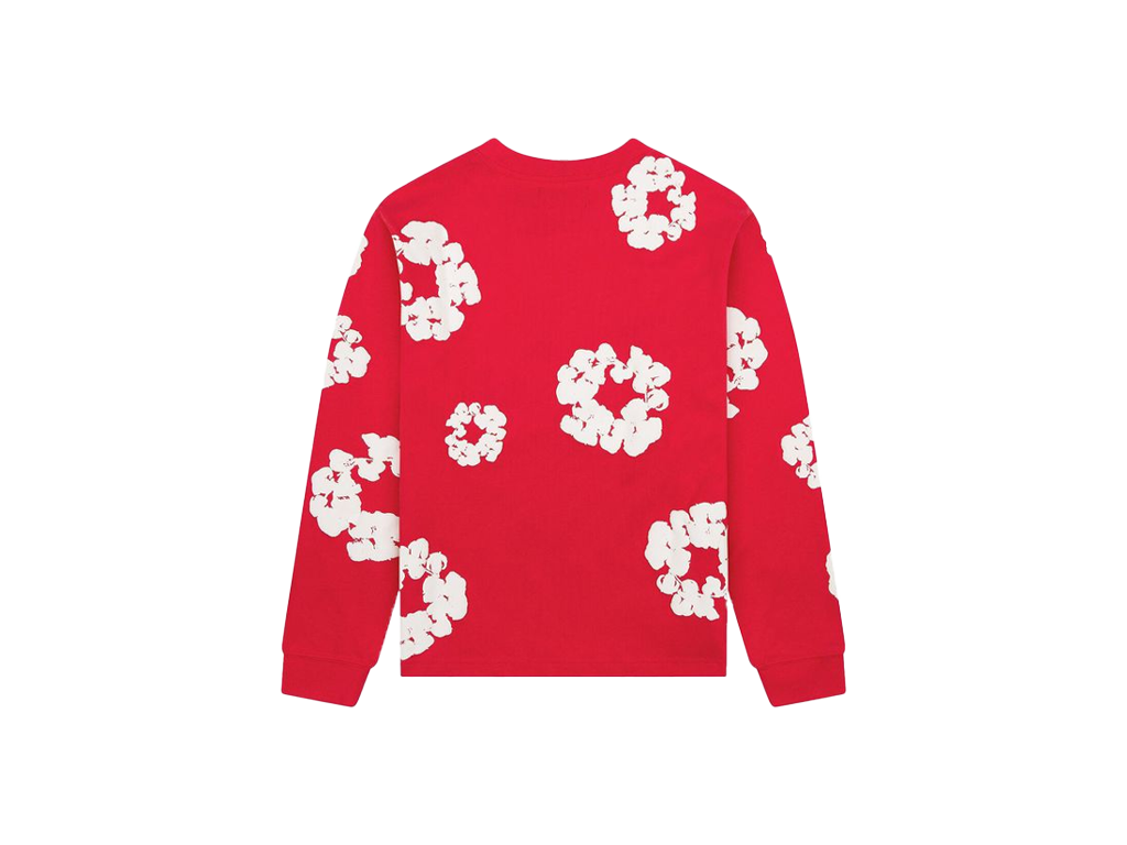 Denim Tears Long-Sleeve Wreath Tee Red-Denim Tears-pikastore.cz