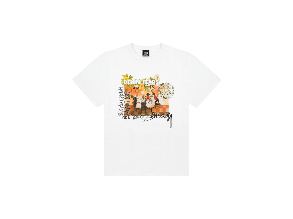 Denim Tears x Stussy Annie Lee Artist Tee White-Denim Tears-pikastore.cz