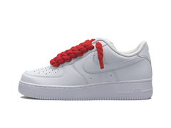 Nike Air Force 1 White Low 07 Rope Laces Red